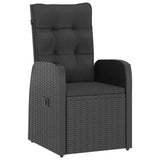 7 Piece Garden Dining Set with Cushions Black Poly Rattan 3095292