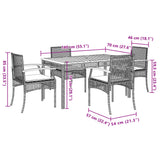 Garden Dining Set Beige PE Rattan 5 Piece Removable Covers 3213580