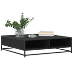 ZNTS Coffee Table Black 100x100x30 cm Engineered Wood and Metal 848774