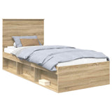 Bed Frame with Headboard Sonoma 90 x 190 cm Solid Pine Wood 3409401
