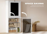Wall Mounted Computer Desk, Folding Study Table with Black Board and Bookshelf, Multifunctional T3398P344676
