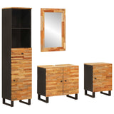 Bathroom Sets with Drawer with Shelf Natural Solid Mango Wood 3310104