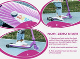Electric Scooter for Kids Aged 4-7 Years, with Flashing LED Lights, Rear Auxiliary Wheels, Purple T3398P349469