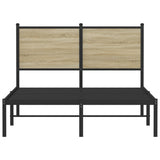 Metal Bed Frame without Mattress Sonoma Oak 120x190 cm Small Double 4007713