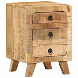 ZNTS Bedside Cabinet 37x32x50 cm Solid Wood Rough Mango 4104515