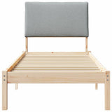 Bed frame Brown and light grey 80 x 200 cm Solid pine wood 878779