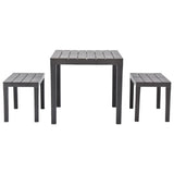 Garden Set Brown Plastic Tough Garden Set Square Modern 48779