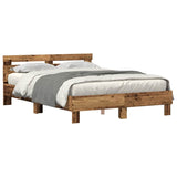Bed Frame with Headboard Old wood 140 x 190 cm Engineered wood 3333951