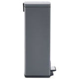 ZNTS Dustbin with Pedal Anti-fingerprint 30L Grey Stainless Steel 149572