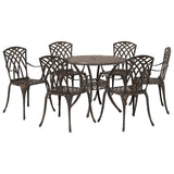 Garden Dining Set 7 pcs Bronze Aluminium 3334720