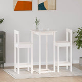 3 Piece Bar Set White Solid Wood Pine 3124733