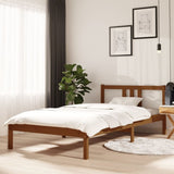 Bed Frame without Mattress Honey Brown Solid Wood 100x200 cm 814877