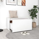 Bench White Engineered Wood 80x40x45 cm Bench Rectangular 808666