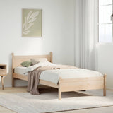 Bed Frame without Mattress 75x190 cm Small Single Solid Wood Pine 855615