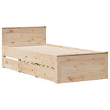 Bed Frame without Mattress with Headboard 90x190 cm Single Solid Wood Pine 3308786