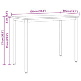 Table Natural 100 x 50 x 77 cm Engineered Wood and Steel 873794