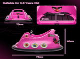 Angry Bird Licensed Waltzer Car, 12V Kids Bumper Car w/ Joysticks, Remote, Music LED Lights, Pink T3398P378939