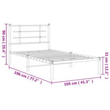 Metal Bed Frame without Mattress with Headboard White 100x190cm 355604
