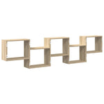 ZNTS Wall Cube Shelf 5 Compartments Sonoma Oak Engineered Wood 859997