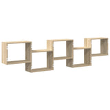 ZNTS Wall Cube Shelf 5 Compartments Sonoma Oak Engineered Wood 859997