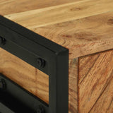 Bedside Table Brown 40 x 35 x 50 cm Solid Acacia Wood and Metal 374105