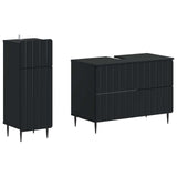 2 Piece Bathroom Cabinet Set ZWOLLE Black Engineered Wood 3417676