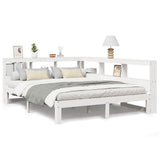 Bookcase Bed without Mattress White 140x190 cm Solid Wood Pine 3324395