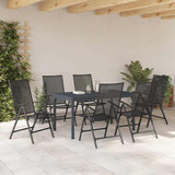 Garden Dining Set 7 pcs Anthracite Powder-coated Steel 3378814
