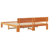 Bed Frame with Headboard Wax Brown 180 x 200 cm Solid Pine Wood 872643
