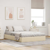 Storage Bed with Mattress Creme 140 x 200 cm Fabric 3370020