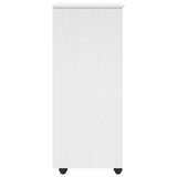 Rolling Cabinet White 34 x 39 x 93.5 cm Solid Pine Wood 42028365