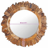 Wall Mirror 60 cm Teak Round 288804