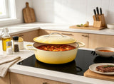 Stainless steel handle, 7.5QT, 7.1L round enamel pot, yellow gradient, includes gloves and 52174694