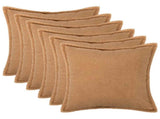 Cushion Cover 6 pcs HOUTEN Beige 55 x 55 cm Boucl 920450