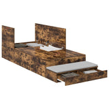 Storage Bed Frame with Drawer Smoked Oak 236.5 x 80 x 31.5 cm 3335601