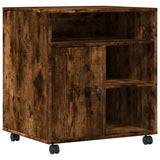 Printer Stand with Wheels Smoked Oak 60x50x67 cm 840629