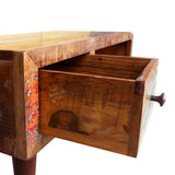Coffee Table with Curved Edge 1 Drawer Reclaimed Wood 241008