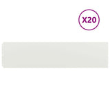 Lawn Edging 20 pcs 25 x 103 cm Steel White 860173