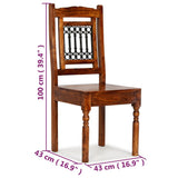 Dining Chair Set of 6 Brown Solid acacia wood, cast iron Standard 275272