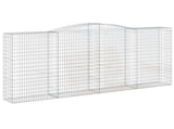 Arched Gabion Baskets 4 pcs 400x50x180/200 cm Galvanised Iron 3147050