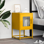 ZNTS Bedside Cabinet Mustard Yellow 36x39x60.5 cm Cold-rolled Steel 853329