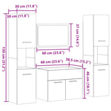 4 Piece Bathroom Furniture Set Sonoma Oak Engineered Wood 3324999