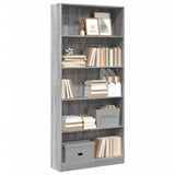 Bookcase Grey Sonoma 80x24x176 cm Engineered Wood 857858