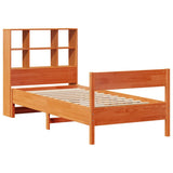 Bookcase Bed without Mattress Wax Brown 100x200cm Solid Wood Pine 3322995