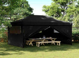 Foldable Party Tent Pop-Up with 4 Sidewalls Black 4005030