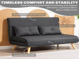 Two-Seater Linen-Look Sofa Bed - Charcoal Grey T3398P377861