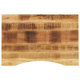 Desk Top with Curve 100x60x2.5 cm Solid Wood Rough Mango 370186
