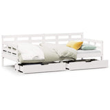 Daybed with Drawers without Mattress White 90x200 cm Solid Wood 3302139