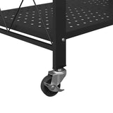 Storage Shelf on Wheels Black 71x34x88 cm Steel 4012385