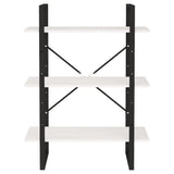 3-Tier Book Cabinet White 80x30x105 cm Solid Pine Wood 806533
